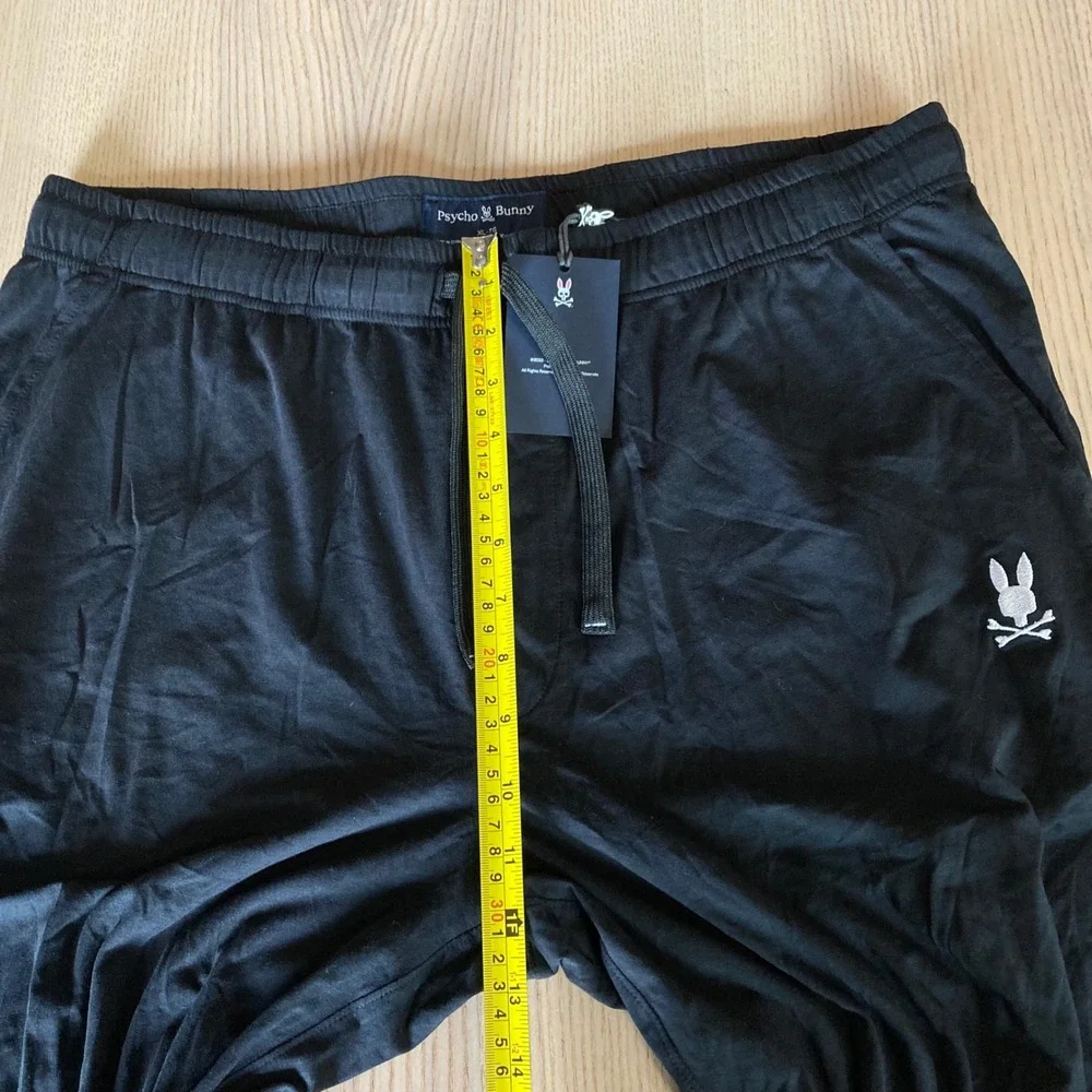 Psycho Bunny Pajama Pants Mens XL Black Pima Cotton Modal Blend Logo Sweatpants - Picture 10 of 12